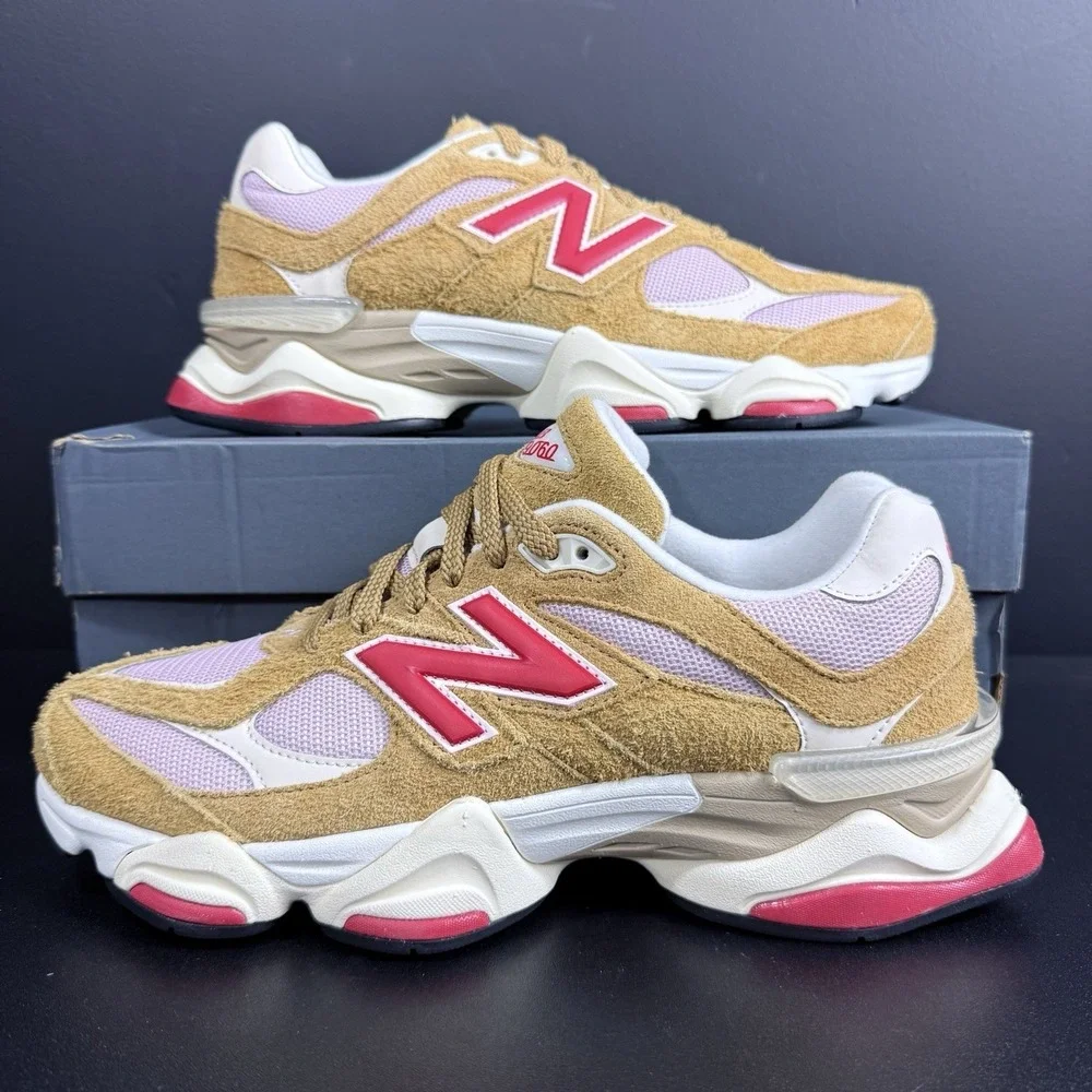 New Balance 9060 Shoes Men's 10.5 Womens 12 U9060GEA Tan Beige Pink Sneakers - Picture 1 of 14